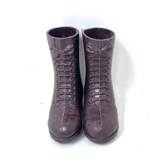 Vintage GI Joe Action Soldier Pair of Tall Brown Boots 1964 Hasbro #7500 - Picture 1 of 9
